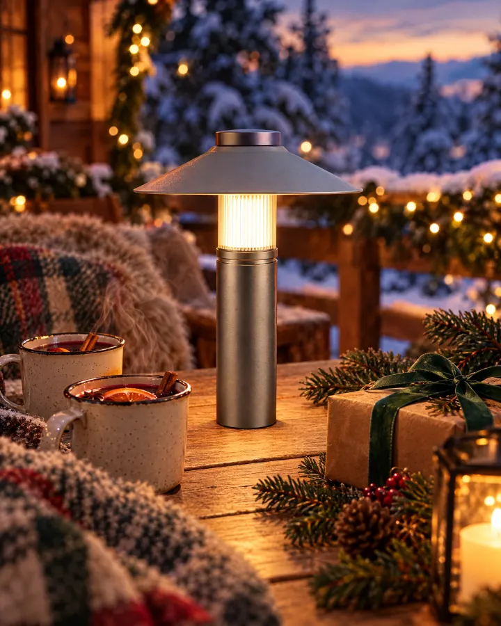 Campingleuchte mit Mehrwert in weihnachtlicher Szene
